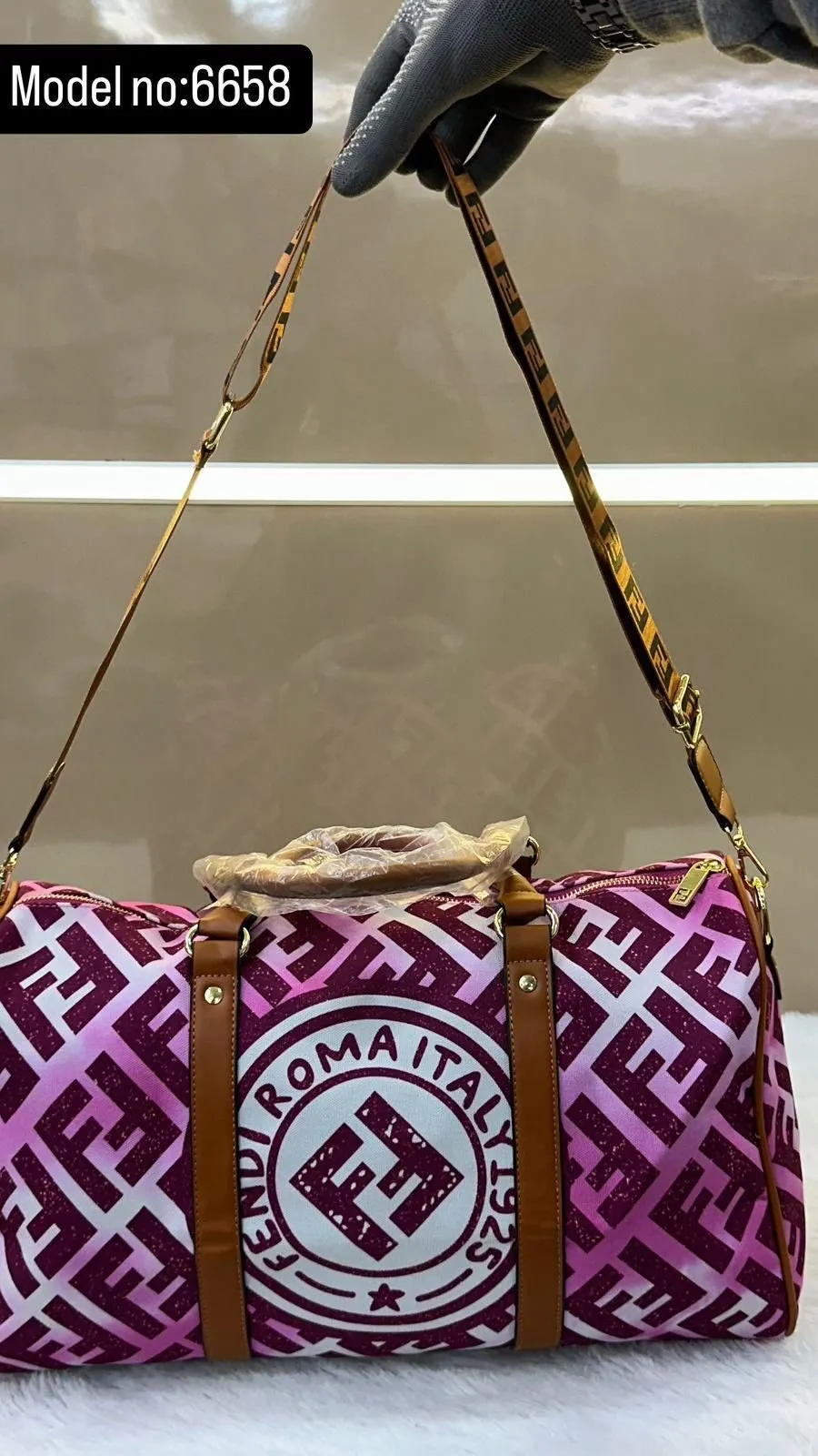 Fendi Duffle Bag And Belt Branding And Inside Branding Model