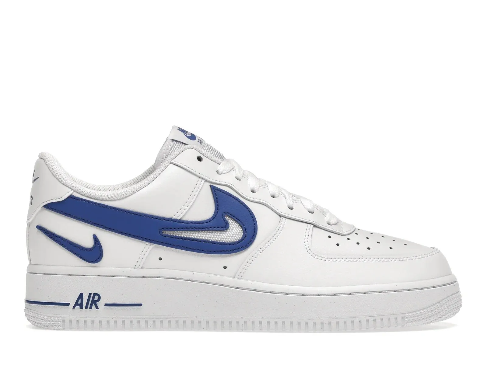 Nike Air Force 1 Cut Out Swoosh White Game Royal Shoes
