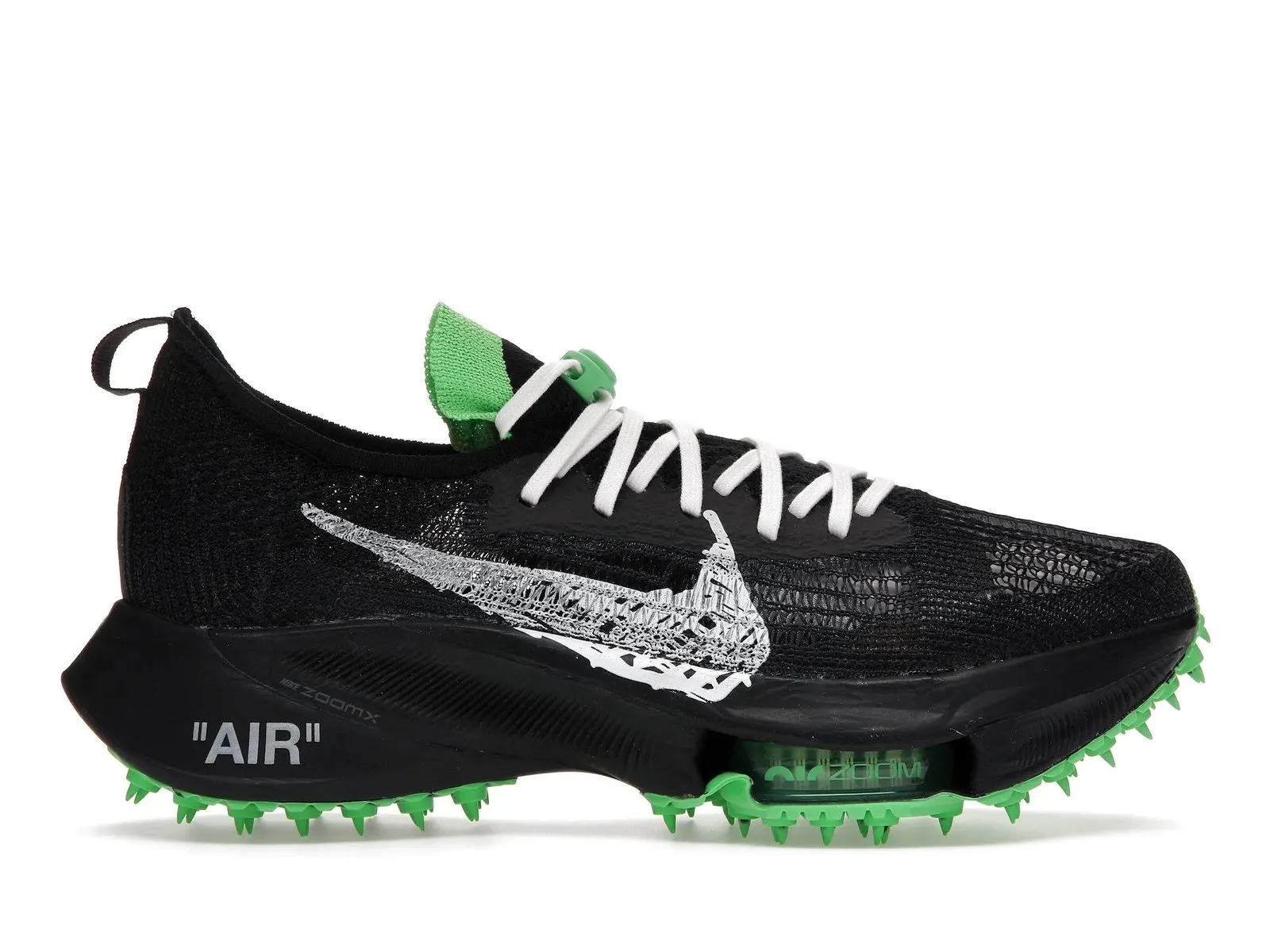 Nike Air Zoom Tempo Next Flyknit Off-White Black Scream Green Shoes