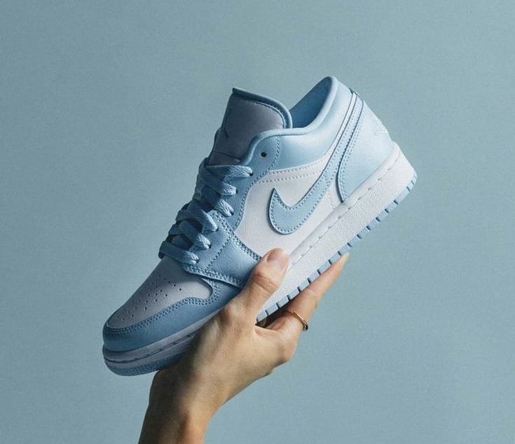 First Copy Air Jordan 1 low Sky Blue Grey Shoes For Girls - Image 2
